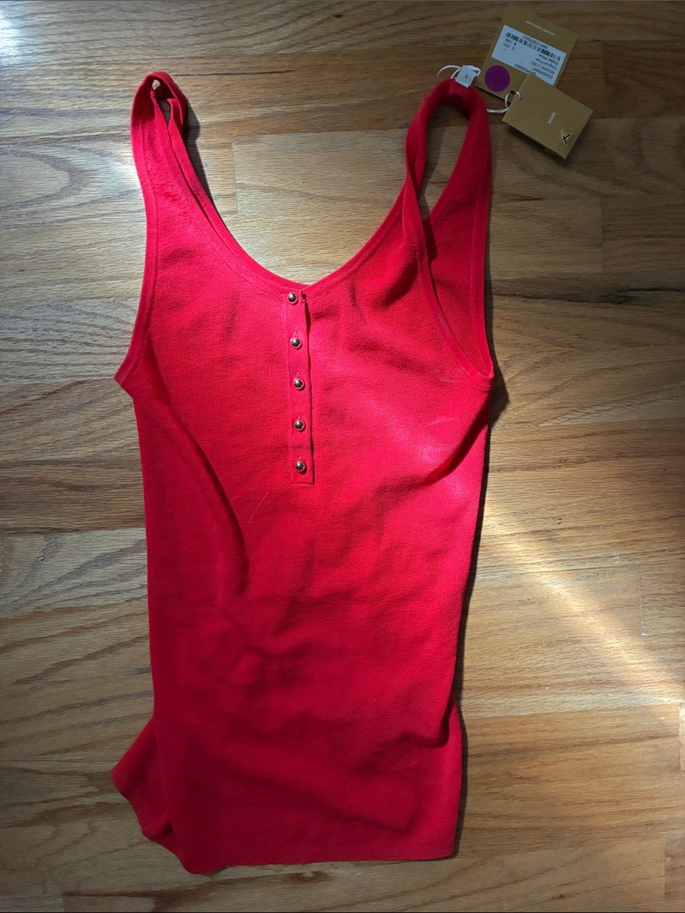 Sandro Red Tank with gold buttons size 1 (XS)